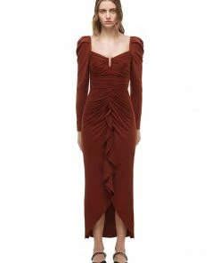 Self-portrait Jersey Waterfall Frill Midi Dress