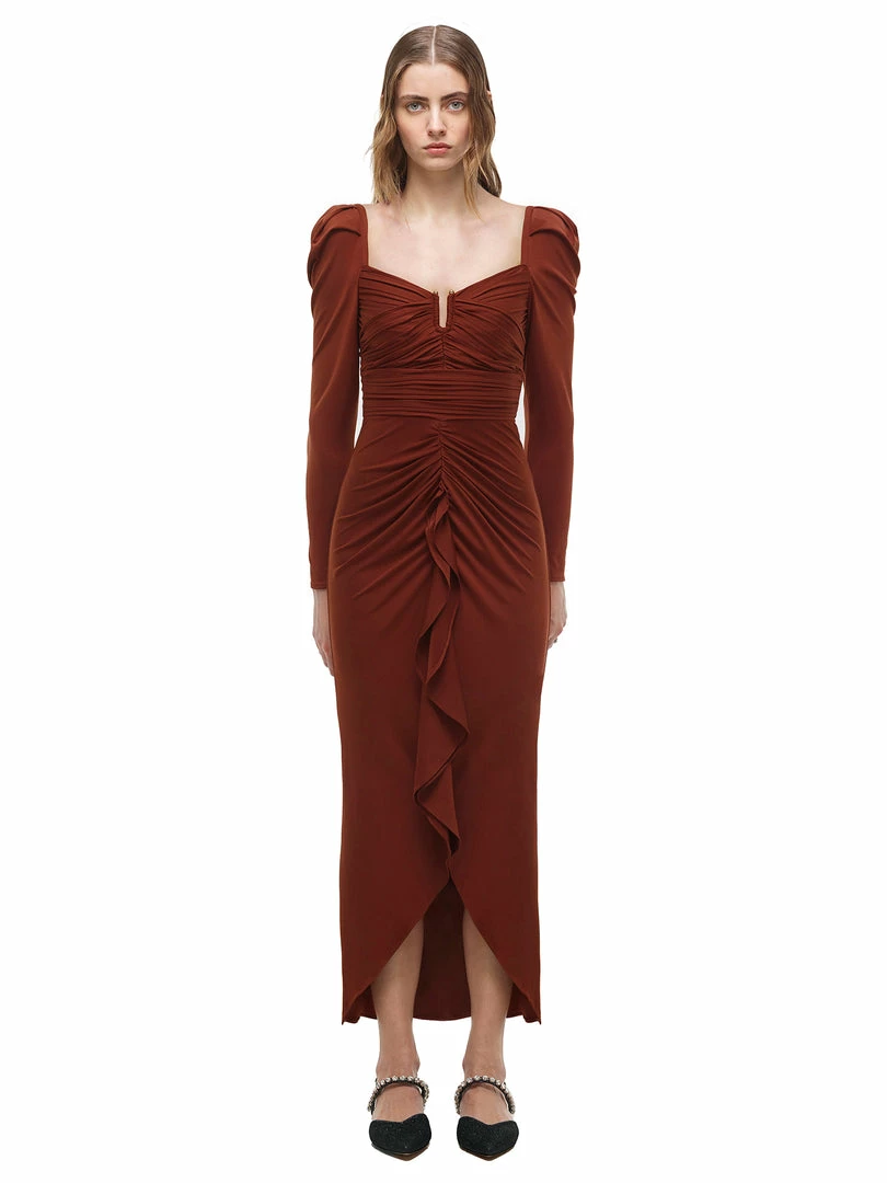 Self-portrait Jersey Waterfall Frill Midi Dress