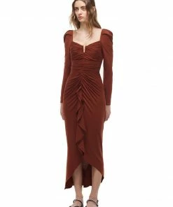 Self-portrait Jersey Waterfall Frill Midi Dress