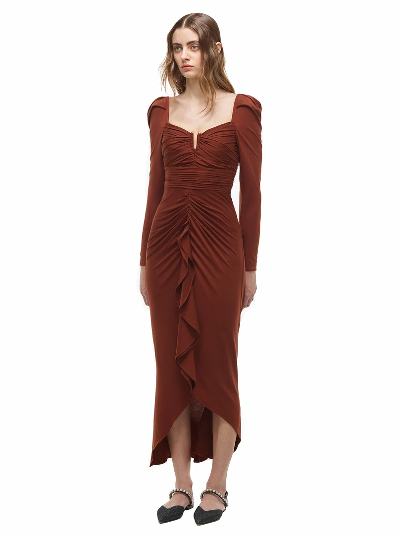 Self-portrait Jersey Waterfall Frill Midi Dress