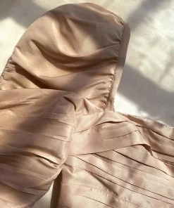 Self-portrait Taupe Taffeta Midi Dress READY TO WEAR
