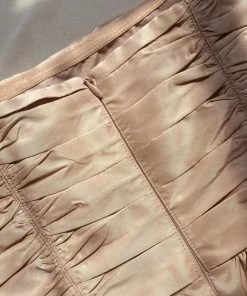 Self-portrait Taupe Taffeta Midi Dress READY TO WEAR