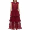 Self-portrait Cord Lace Tiered Midi Dress