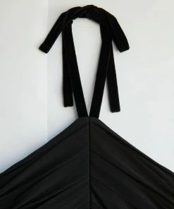 Self-portrait READY TO WEAR Black Jersey Gathered Midi Dress