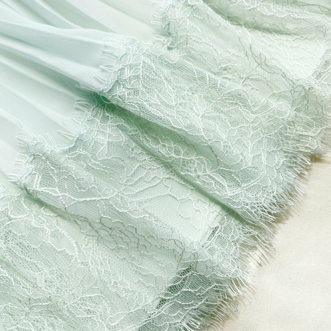 Self-portrait READY TO WEAR Pastel Jade Chiffon Midi Dress