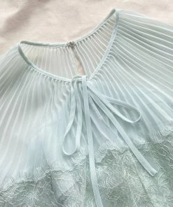 Self-portrait READY TO WEAR Pastel Jade Chiffon Midi Dress