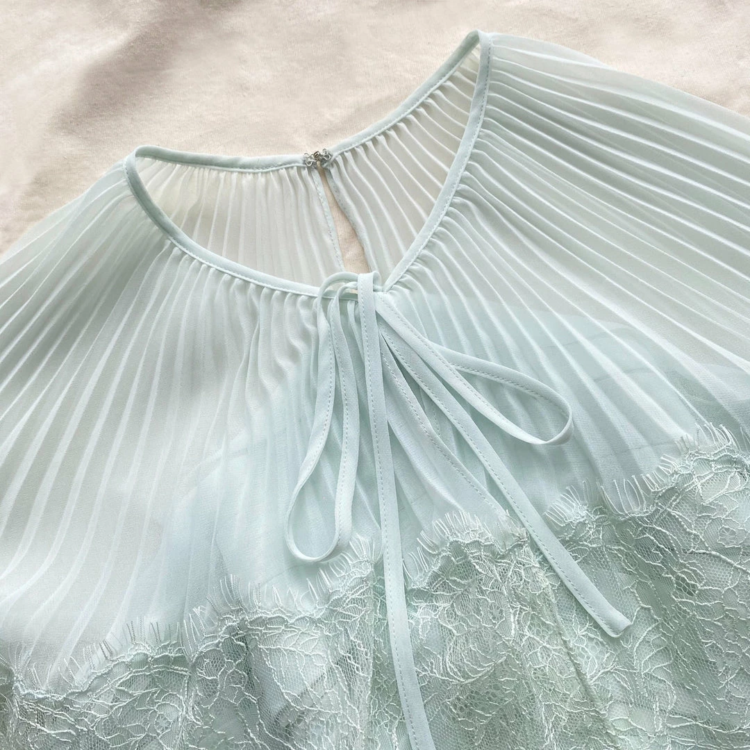 Self-portrait READY TO WEAR Pastel Jade Chiffon Midi Dress