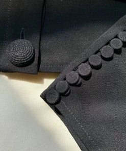 Self-portrait Tops Black Crepe Pocket Detail Top