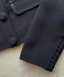 Self-portrait Tops Black Crepe Pocket Detail Top