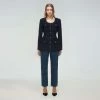 Self-portrait READY TO WEAR Navy Metallic Boucle Jacket