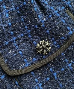 Self-portrait READY TO WEAR Navy Metallic Boucle Jacket