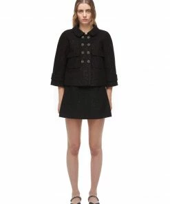 Self-portrait Black Metallic Wool Jacket READY TO WEAR