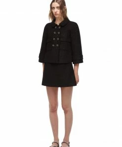 Self-portrait Black Metallic Wool Jacket READY TO WEAR
