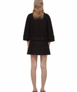 Self-portrait Black Metallic Wool Jacket READY TO WEAR