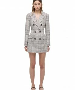 Self-portrait Embellished Check Mini Dress READY TO WEAR