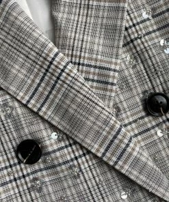 Self-portrait Embellished Check Mini Dress READY TO WEAR