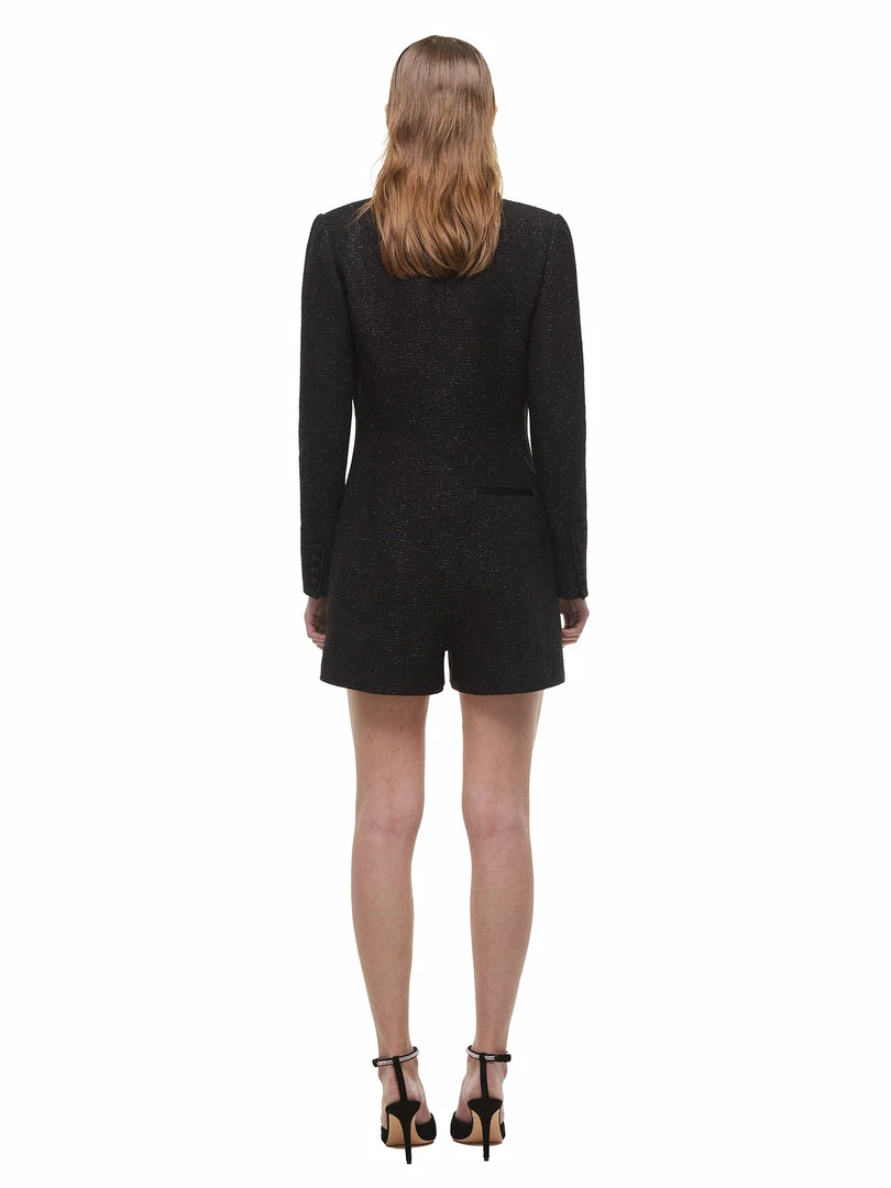 Self-portrait Black Metallic Playsuit READY TO WEAR