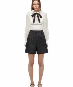 Self-portrait Black Metallic Short