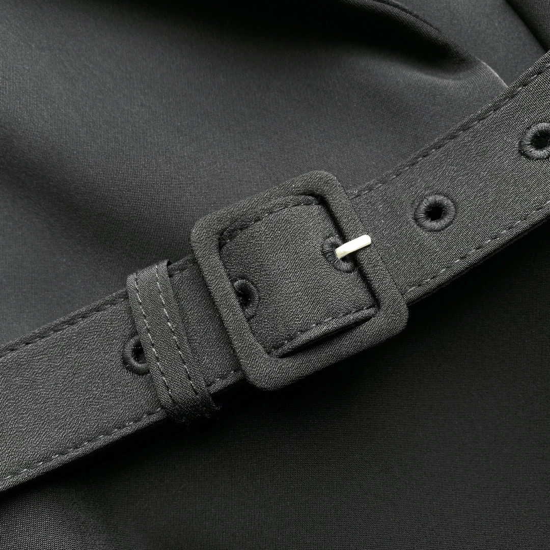 Self-portrait Black Tailored Crepe And Jersey Midi Dress READY TO WEAR