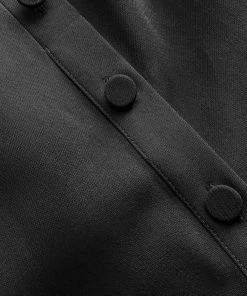 Self-portrait Black Tailored Crepe And Jersey Midi Dress READY TO WEAR