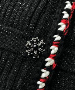 Self-portrait Black Lurex Contrast Trim Playsuit