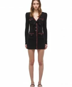 Self-portrait Black Lurex Knit Mini Dress READY TO WEAR