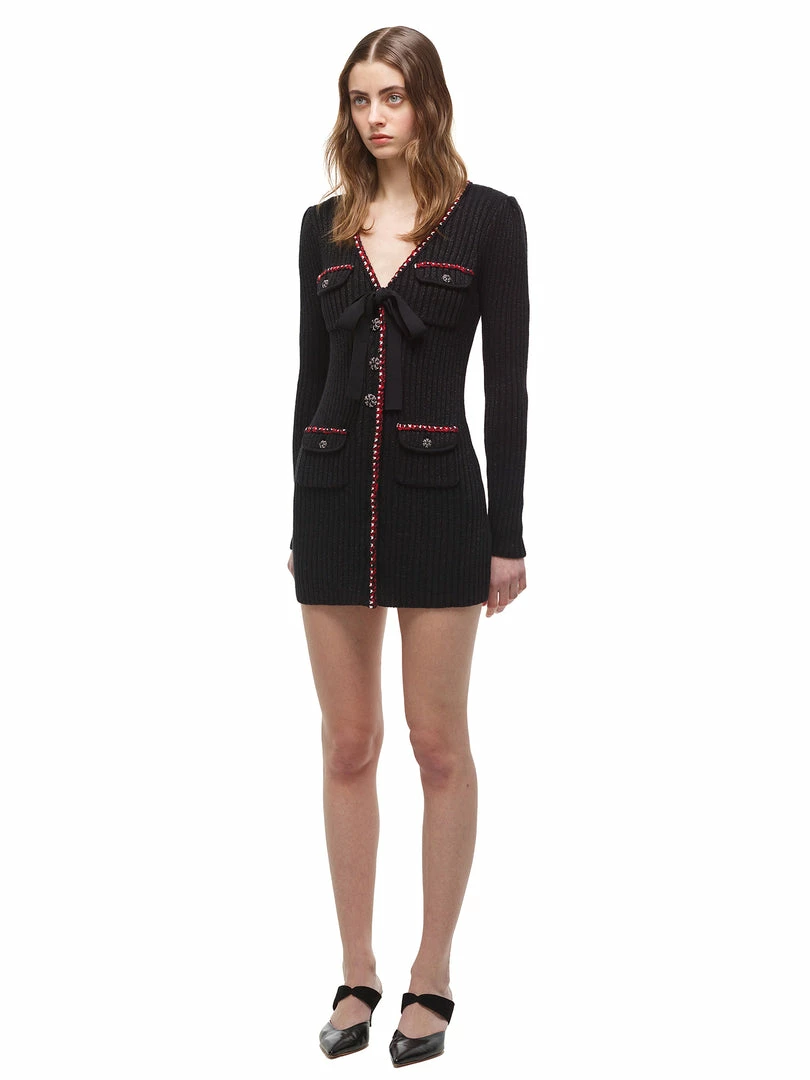Self-portrait Black Lurex Knit Mini Dress READY TO WEAR