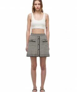 Self-portrait Monochrome Melange Knit Skirt READY TO WEAR