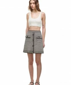 Self-portrait Monochrome Melange Knit Skirt READY TO WEAR