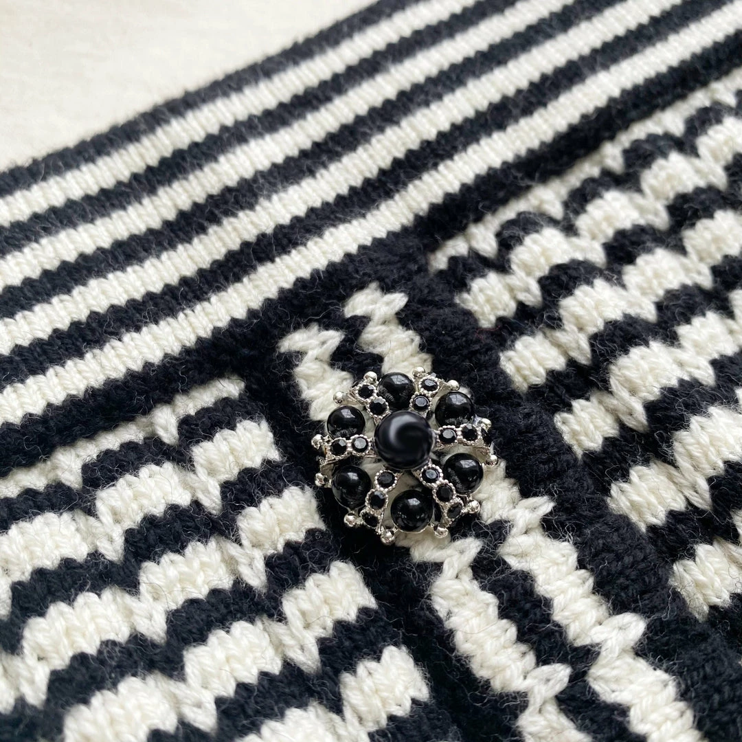 Self-portrait Monochrome Melange Knit Skirt READY TO WEAR