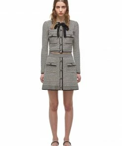 Self-portrait Monochrome Melange Knit Cardigan READY TO WEAR