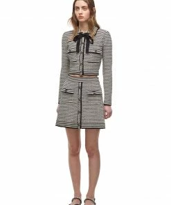 Self-portrait Monochrome Melange Knit Cardigan READY TO WEAR