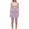 Self-portrait Lilac Fluffy Knit Skirt READY TO WEAR