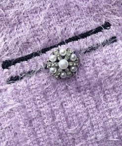 Self-portrait Lilac Fluffy Knit Skirt READY TO WEAR