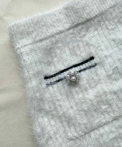 Self-portrait READY TO WEAR White Fluffy Knit Skirt