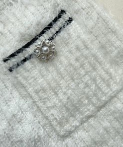 Self-portrait READY TO WEAR White Fluffy Knit Skirt