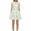 Self-portrait Pastel Jade Taffeta Mini Dress READY TO WEAR