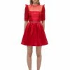 Self-portrait Red Dot Mesh Taffeta Mini Dress