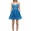 Self-portrait READY TO WEAR Vivid Blue Azaelea Lace Mini Dress