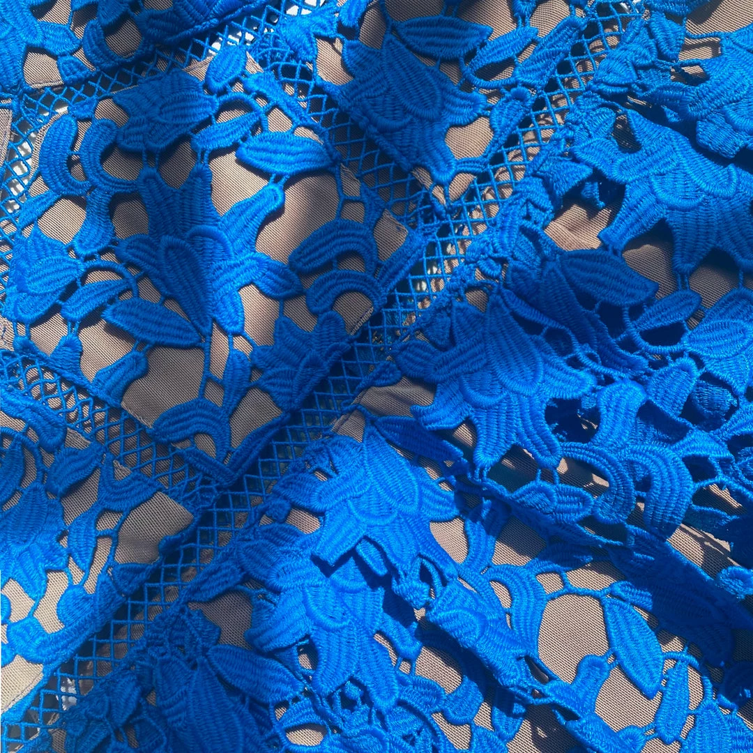 Self-portrait READY TO WEAR Vivid Blue Azaelea Lace Mini Dress