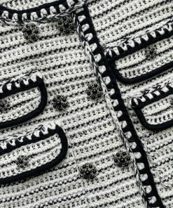 Self-portrait READY TO WEAR Cream And Black Melange Knit Dress