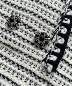 Self-portrait READY TO WEAR Cream And Black Melange Knit Dress