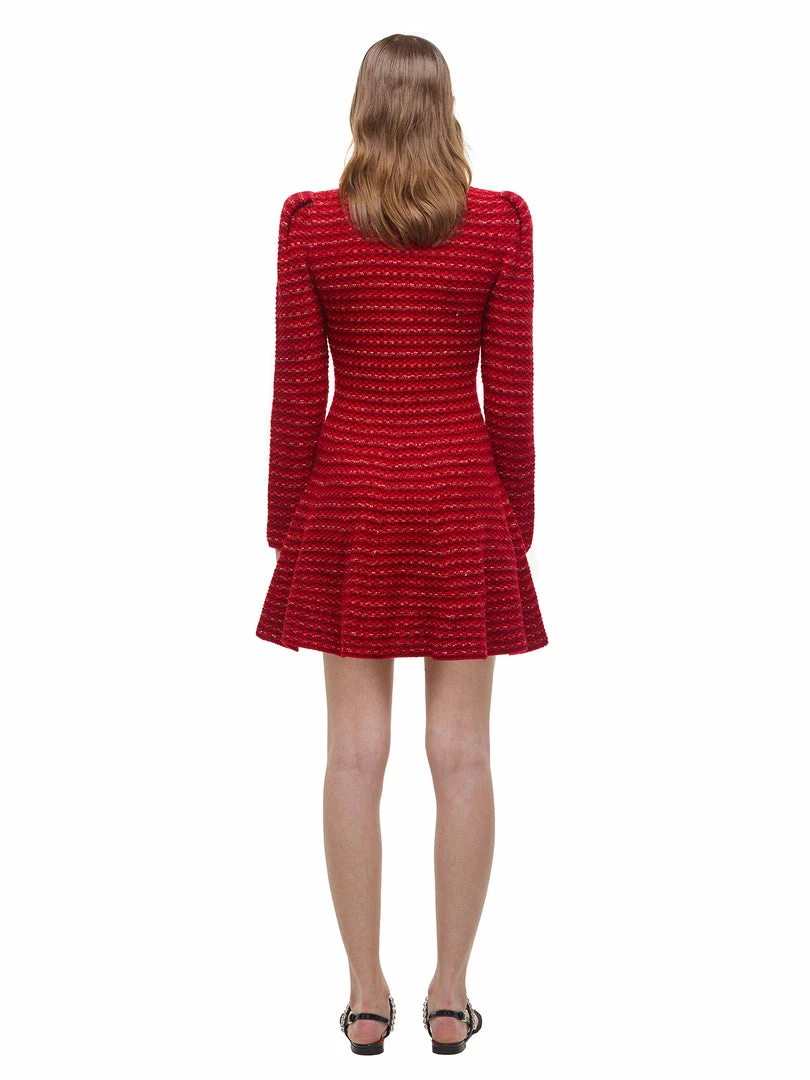 Self-portrait READY TO WEAR Red Melange A-Line Knit Dress