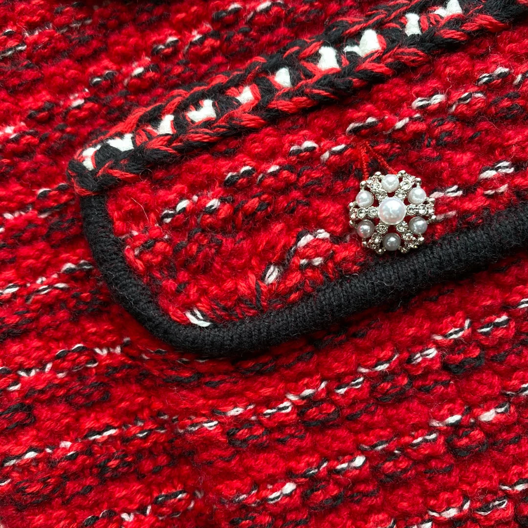 Self-portrait READY TO WEAR Red Melange A-Line Knit Dress