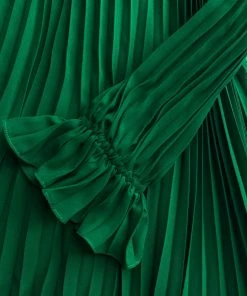 Self-portrait Deep Green Chiffon Maxi Dress