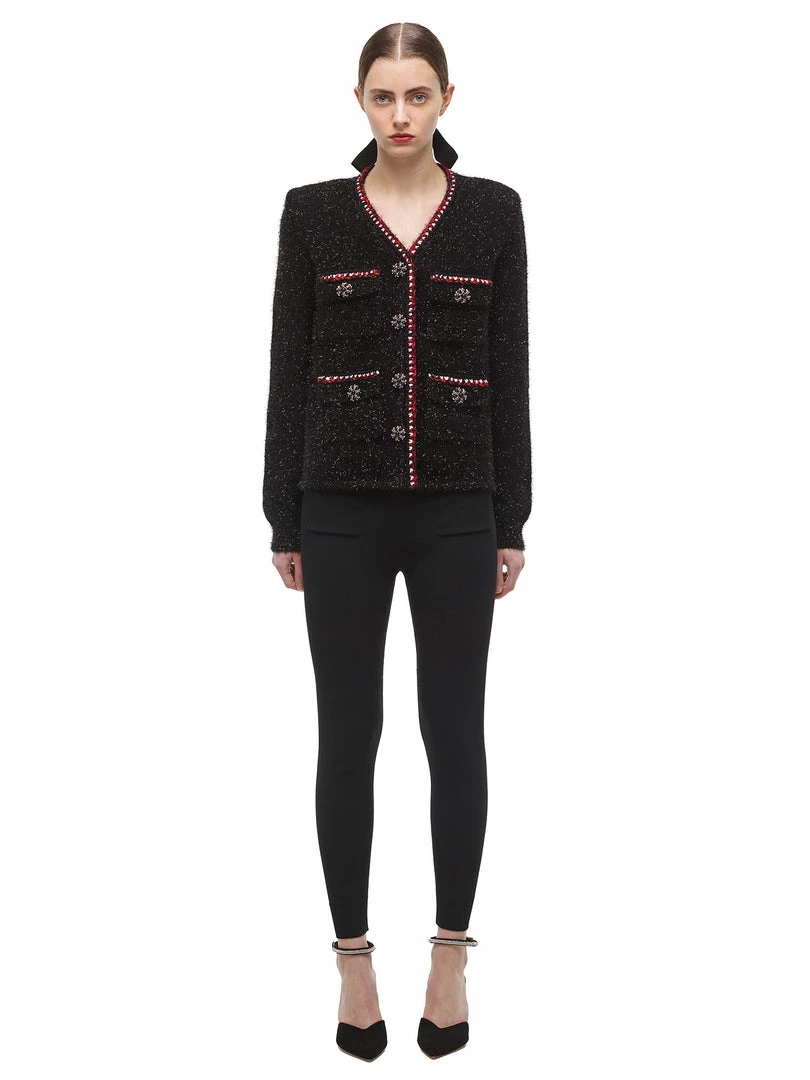 Self-portrait Black Metallic Yarn Cardigan READY TO WEAR