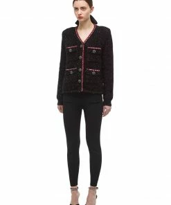 Self-portrait Black Metallic Yarn Cardigan READY TO WEAR