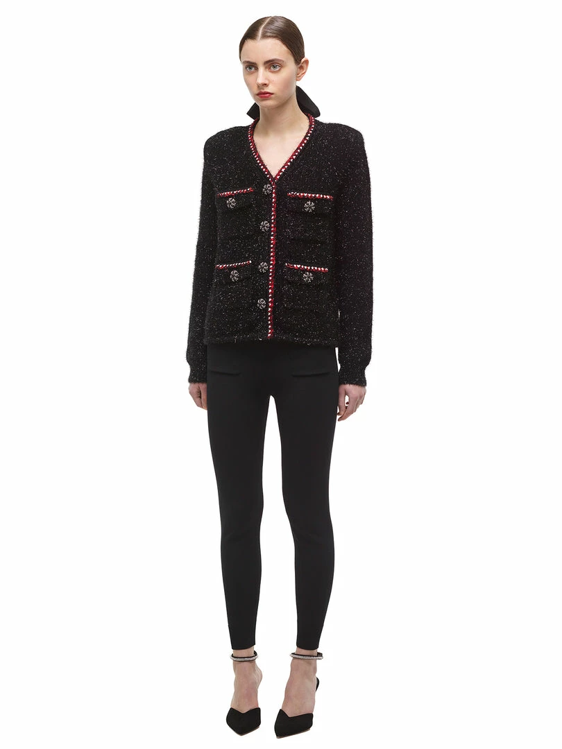 Self-portrait Black Metallic Yarn Cardigan READY TO WEAR