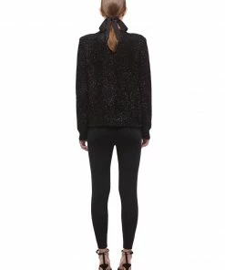 Self-portrait Black Metallic Yarn Cardigan READY TO WEAR