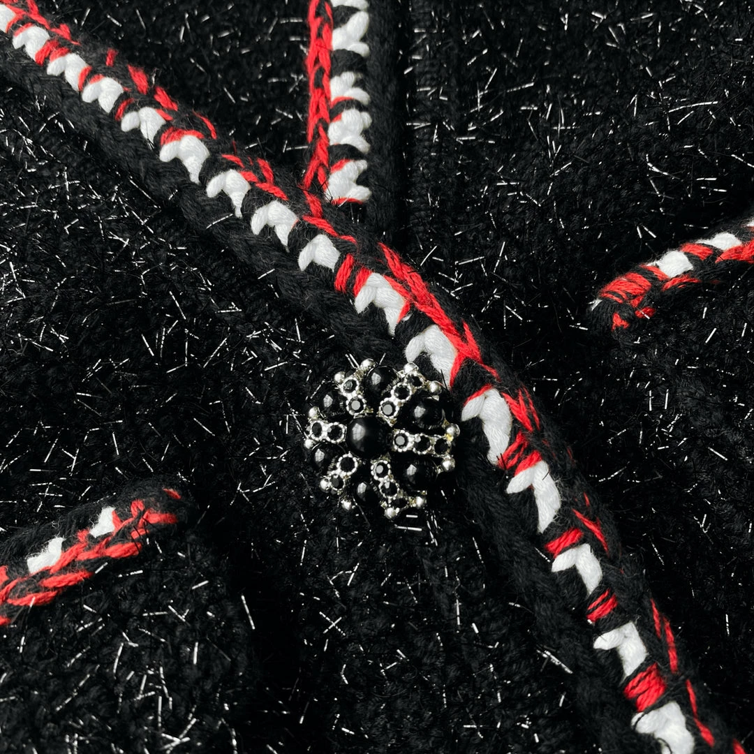 Self-portrait Black Metallic Yarn Cardigan READY TO WEAR